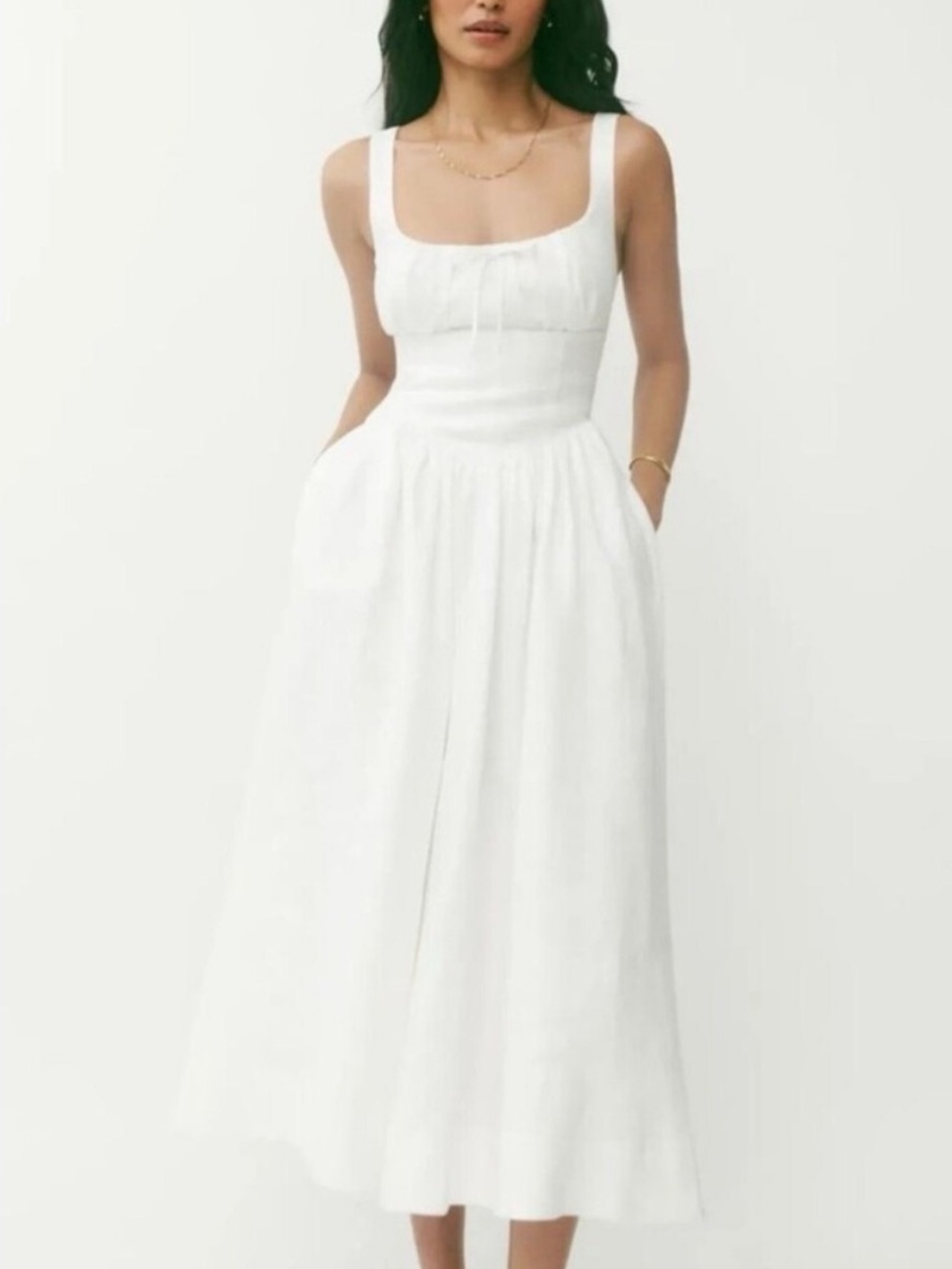 Reformation Balia Linen Maxi Dress White 2
